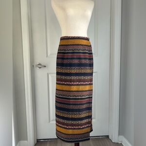 Vintage Basic Edition Boho Ethnic Print Long Wrap Shirt